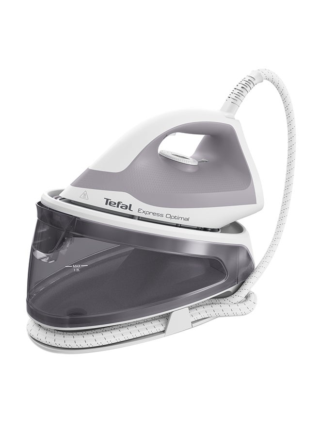 Tefal - TEFAL Express Optimal Steam Generator Iron | Powerful Steam | 5.3-Bar Pump | 250 g/min | Steam Boost | Ultra-Compact Frame | Calc Clear Technology | Xpress Glide Soleplate | 1.2 L 2200 W SV4111M0 Dove and white - Image 1