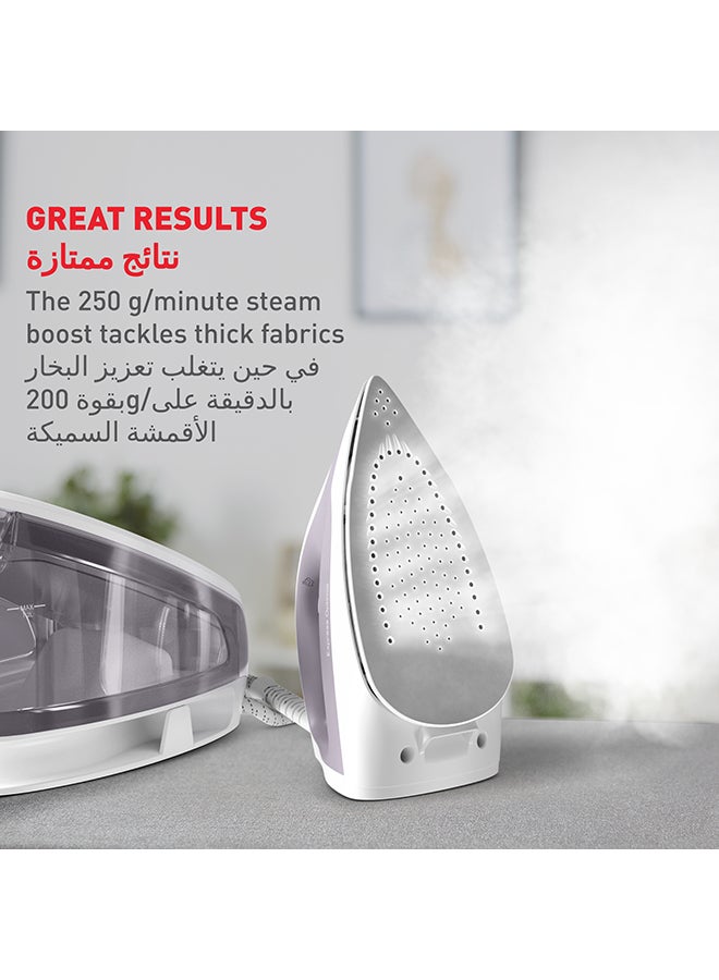 Tefal - TEFAL Express Optimal Steam Generator Iron | Powerful Steam | 5.3-Bar Pump | 250 g/min | Steam Boost | Ultra-Compact Frame | Calc Clear Technology | Xpress Glide Soleplate | 1.2 L 2200 W SV4111M0 Dove and white - Image 1