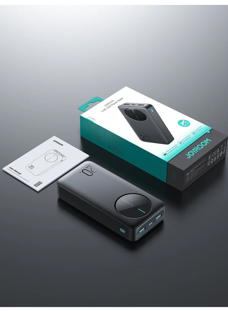 JOYROOM - 20000 mAh JR-PBF14 2.4A LED Power Bank Black - Image 1