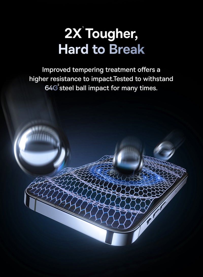 Baseus - iPhone 16 Pro 6.3inch Privacy Screen Protector,【9H Tempered Glass Full-Coverage】 Easy Installation With Alignment Tray, Anti-Drop And Anti-scratch, Case Friendly 28°Anti-Spy Anti-Fingerprint Black - Image 1