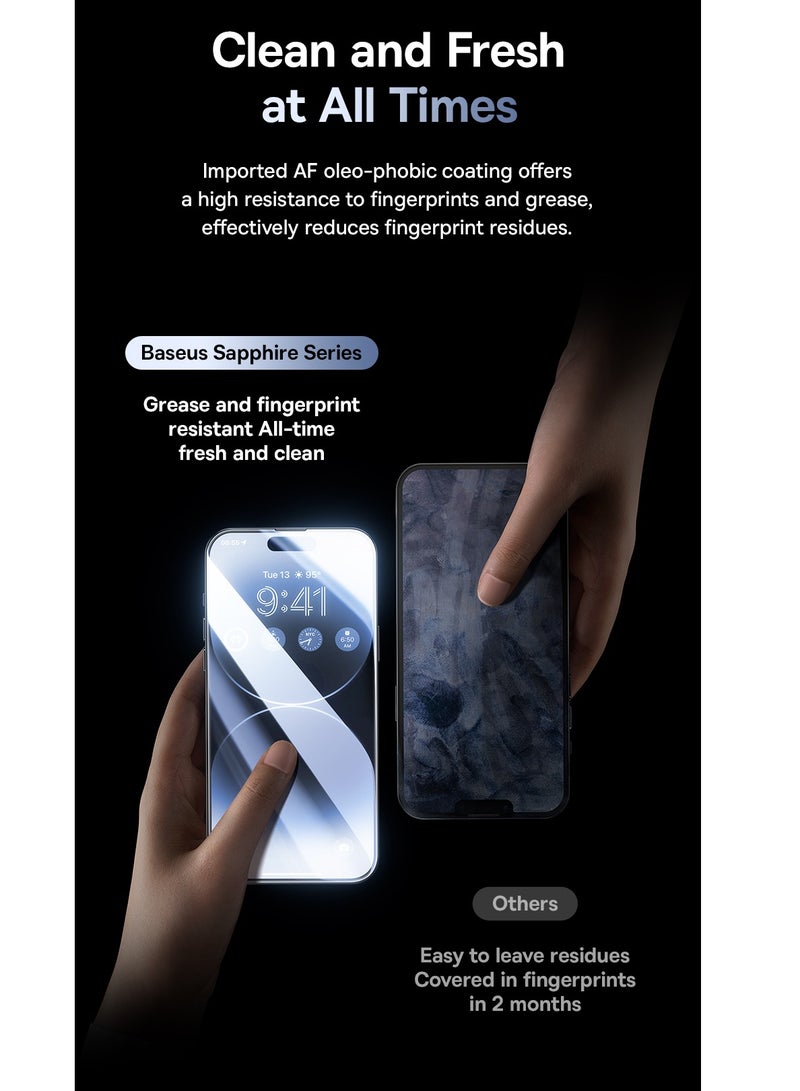Baseus - iPhone 16 Pro 6.3inch Privacy Screen Protector,【9H Tempered Glass Full-Coverage】 Easy Installation With Alignment Tray, Anti-Drop And Anti-scratch, Case Friendly 28°Anti-Spy Anti-Fingerprint Black - Image 1