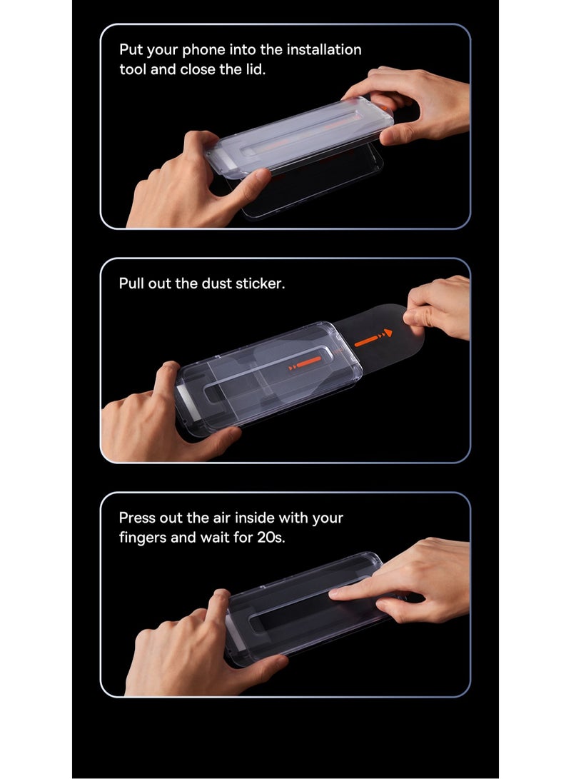 Baseus - iPhone 16 Pro Max 6.9inch Privacy Screen Protector,【9H Tempered Glass Full-Coverage】 Easy Installation With Alignment Tray, Anti-Drop And Anti-scratch, Case Friendly 28°Anti-Spy Anti-Fingerprint Black - Image 1