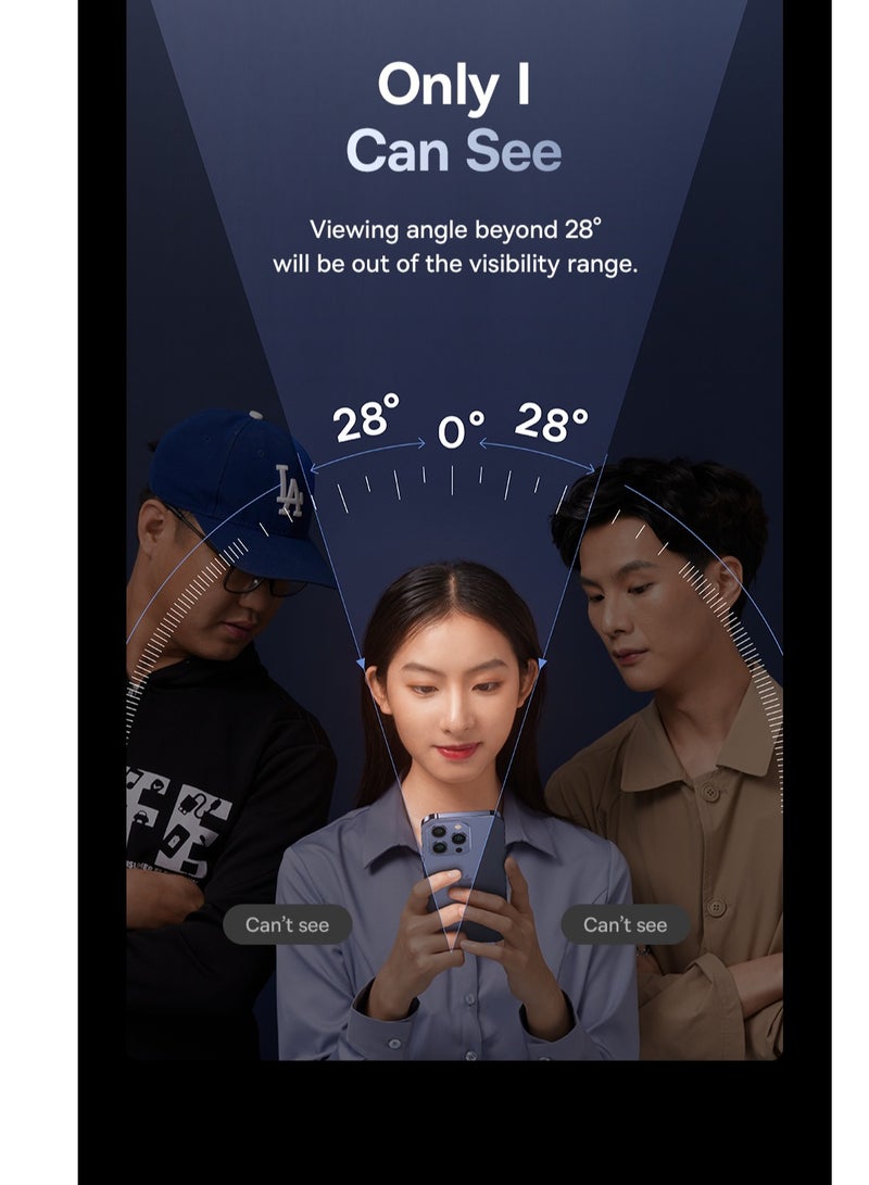 Baseus - iPhone 16 Pro Max 6.9inch Privacy Screen Protector,【9H Tempered Glass Full-Coverage】 Easy Installation With Alignment Tray, Anti-Drop And Anti-scratch, Case Friendly 28°Anti-Spy Anti-Fingerprint Black - Image 1