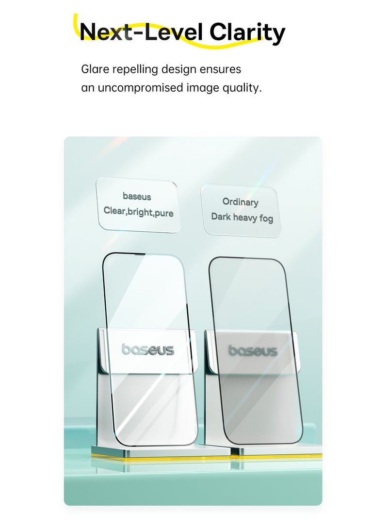 iPhone 16 Pro 6.3inch Screen Protector,【9H Tempered Glass Full-Coverage】Built-in Dust Filter for Speaker, Easy Installation With Alignment Tray, Anti-Drop And Anti-scratch, Anti-Fingerprint Clear
