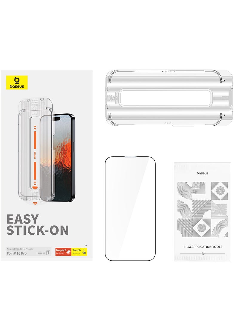 iPhone 16 Pro 6.3inch Screen Protector,【9H Tempered Glass Full-Coverage】Built-in Dust Filter for Speaker, Easy Installation With Alignment Tray, Anti-Drop And Anti-scratch, Anti-Fingerprint Clear