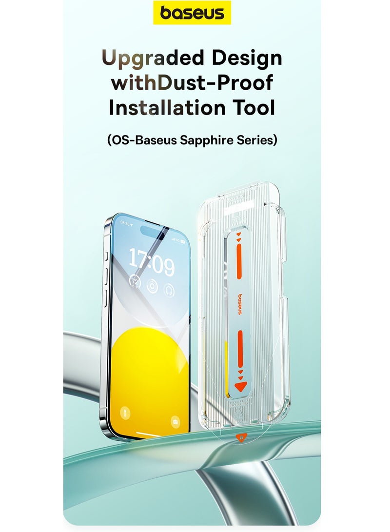 iPhone 16 Pro 6.3inch Screen Protector,【9H Tempered Glass Full-Coverage】Built-in Dust Filter for Speaker, Easy Installation With Alignment Tray, Anti-Drop And Anti-scratch, Anti-Fingerprint Clear