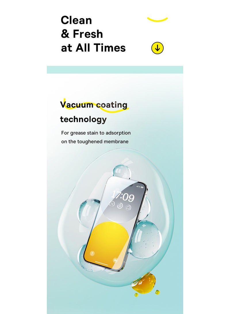 iPhone 16 Pro 6.3inch Screen Protector,【9H Tempered Glass Full-Coverage】Built-in Dust Filter for Speaker, Easy Installation With Alignment Tray, Anti-Drop And Anti-scratch, Anti-Fingerprint Clear