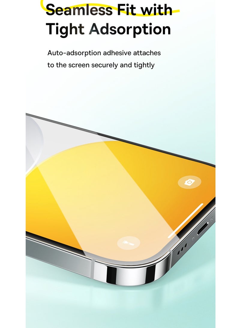 iPhone 16 Pro 6.3inch Screen Protector,【9H Tempered Glass Full-Coverage】Built-in Dust Filter for Speaker, Easy Installation With Alignment Tray, Anti-Drop And Anti-scratch, Anti-Fingerprint Clear