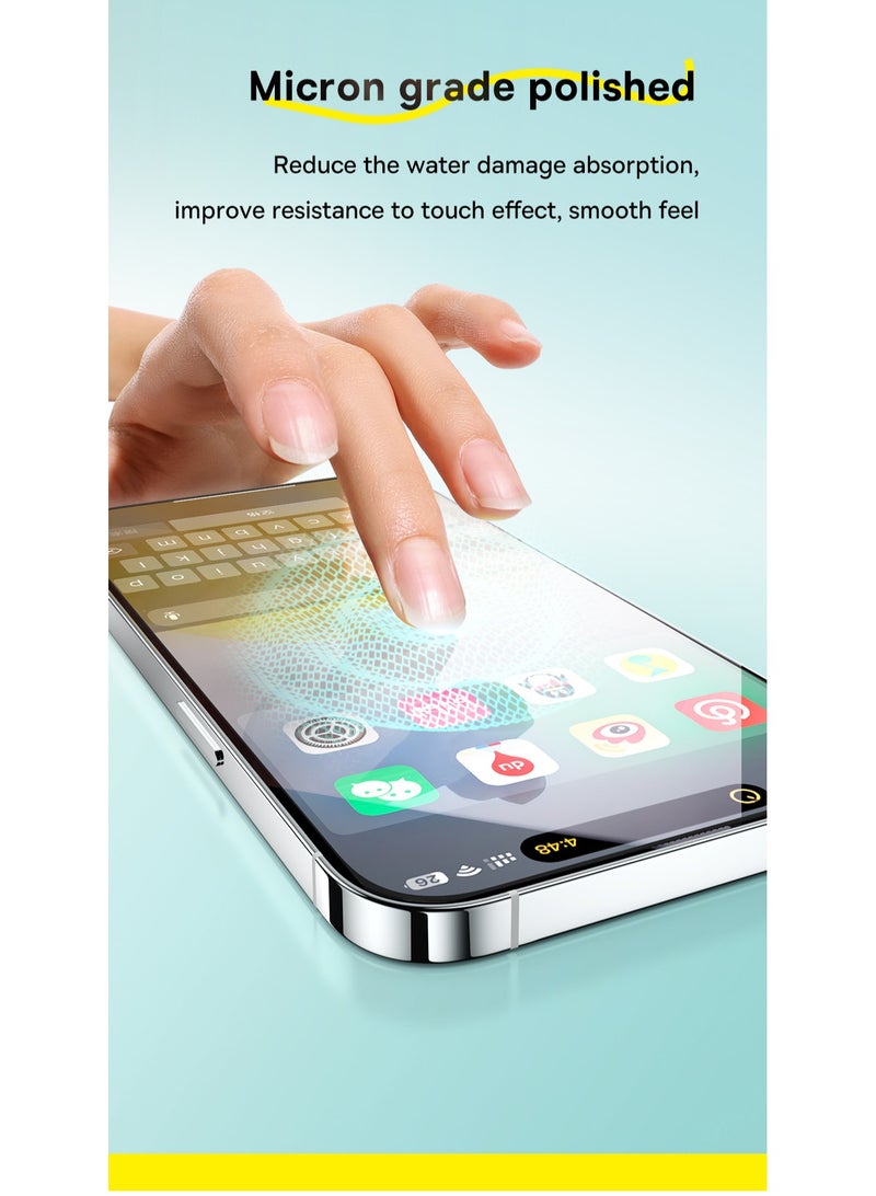 iPhone 16 Pro 6.3inch Screen Protector,【9H Tempered Glass Full-Coverage】Built-in Dust Filter for Speaker, Easy Installation With Alignment Tray, Anti-Drop And Anti-scratch, Anti-Fingerprint Clear