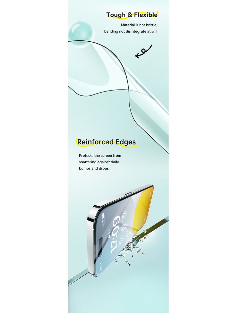 iPhone 16 Pro 6.3inch Screen Protector,【9H Tempered Glass Full-Coverage】Built-in Dust Filter for Speaker, Easy Installation With Alignment Tray, Anti-Drop And Anti-scratch, Anti-Fingerprint Clear