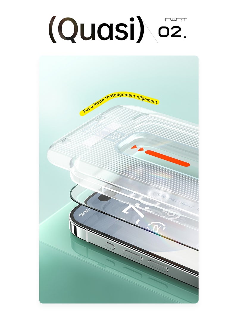 Baseus iPhone 16 Pro Max 6.9inch Screen Protector,【9H Tempered Glass Full-Coverage】Built-in Dust Filter for Speaker, Easy Installation With Alignment Tray, Anti-Drop And Anti-scratch, Anti-Fingerprint Clear  - Image 4