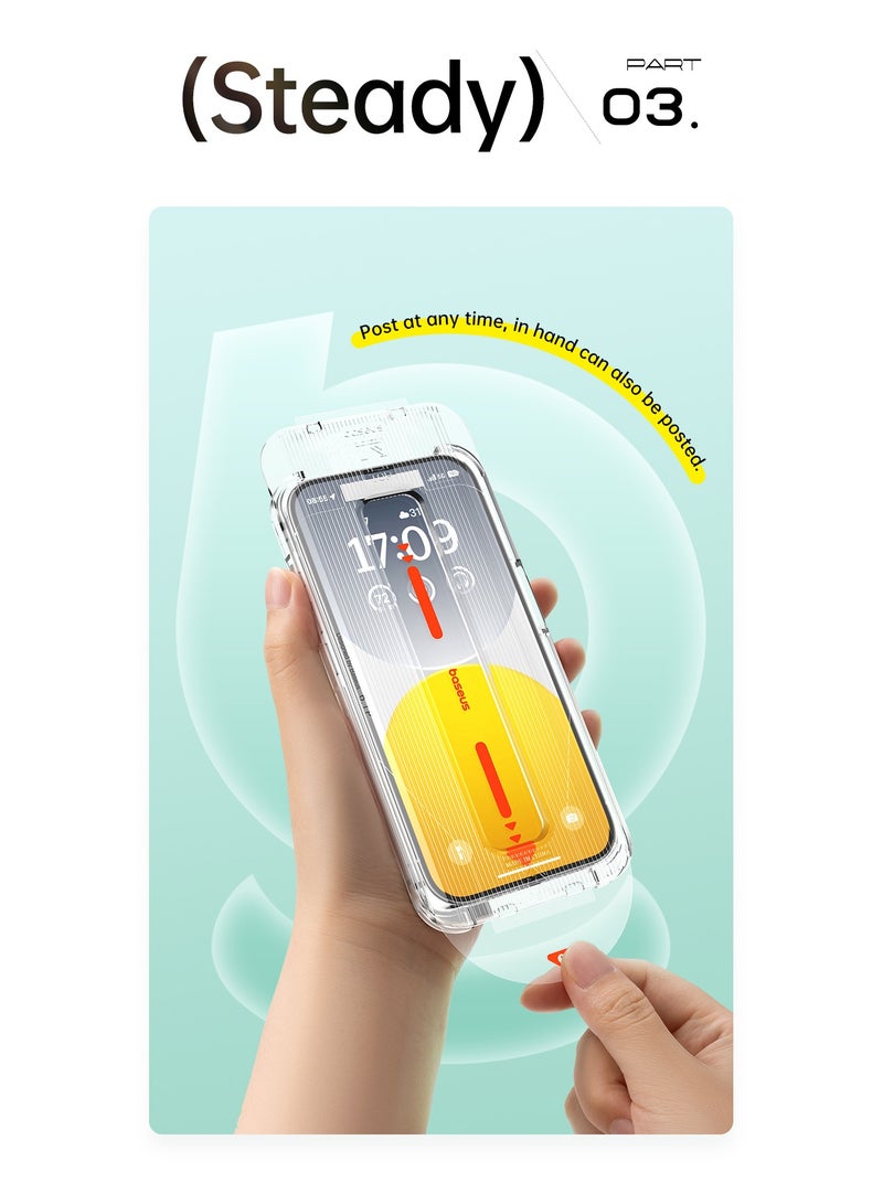 Baseus iPhone 16 Pro Max 6.9inch Screen Protector,【9H Tempered Glass Full-Coverage】Built-in Dust Filter for Speaker, Easy Installation With Alignment Tray, Anti-Drop And Anti-scratch, Anti-Fingerprint Clear  - Image 5