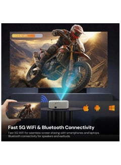 Wownect 4K Smart Projector with WiFi &Bluetooth Native 1080P 700 ANSI 4K Supported Auto Focus/Keystone Linux Web OS System Home theater Video Projector YG691 linux White  - Image 5