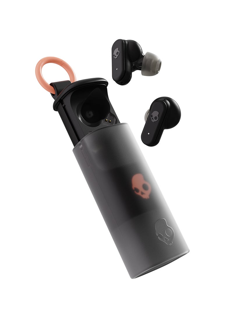 Skullcandy - Dime Evo in-Ear Wireless Earbuds, 36 Hr Battery, Microphone, Works With iPhone Android And Bluetooth Devices True Black/Orange - Image 1
