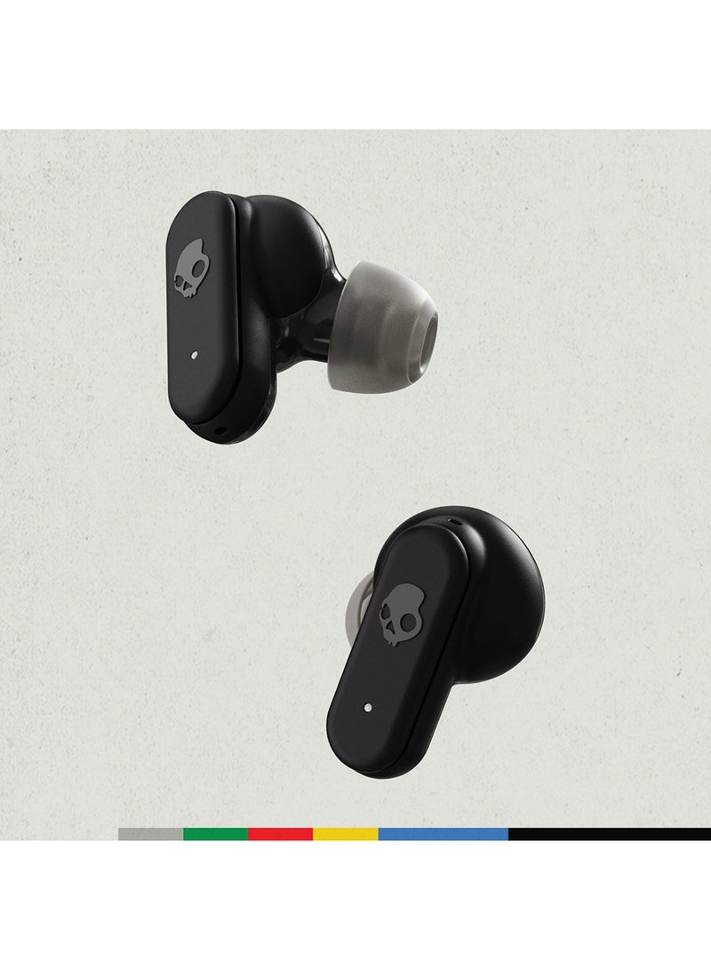 Skullcandy - Dime Evo in-Ear Wireless Earbuds, 36 Hr Battery, Microphone, Works With iPhone Android And Bluetooth Devices True Black/Orange - Image 1