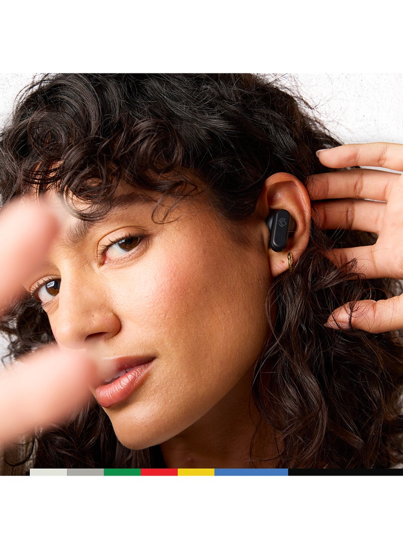 Skullcandy - Dime Evo in-Ear Wireless Earbuds, 36 Hr Battery, Microphone, Works With iPhone Android And Bluetooth Devices True Black/Orange - Image 1