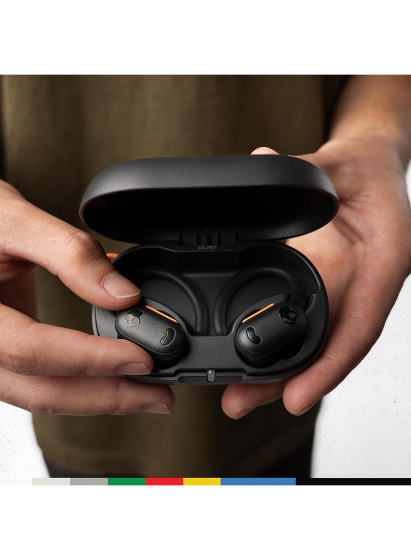 Skullcandy - Push ANC Active in-Ear Wireless Earbuds, 58 Hr Battery, IP67 Waterproof, Wireless Charging, Microphone, Works With iPhone Android And Bluetooth Devices True Black/Orange - Image 1
