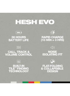 Skullcandy Hesh Evo Over-Ear Wireless Headphones, 36 Hr Battery, Microphone, Works With iPhone Android And Bluetooth Devices Bone/Orange Glow  - Image 4