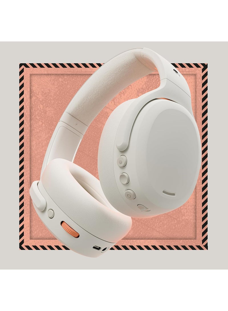 Skullcandy - Crusher ANC 2 Over-Ear Noise Cancelling Wireless Headphones With Sensory Bass, 50 Hr Battery, Skull-iQ, Alexa Enabled, Microphone, Works With Bluetooth Devices Bone/Orange Glow - Image 1