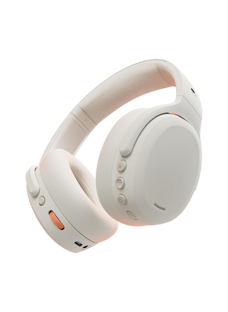 Skullcandy - Crusher ANC 2 Over-Ear Noise Cancelling Wireless Headphones With Sensory Bass, 50 Hr Battery, Skull-iQ, Alexa Enabled, Microphone, Works With Bluetooth Devices Bone/Orange Glow - Image 1