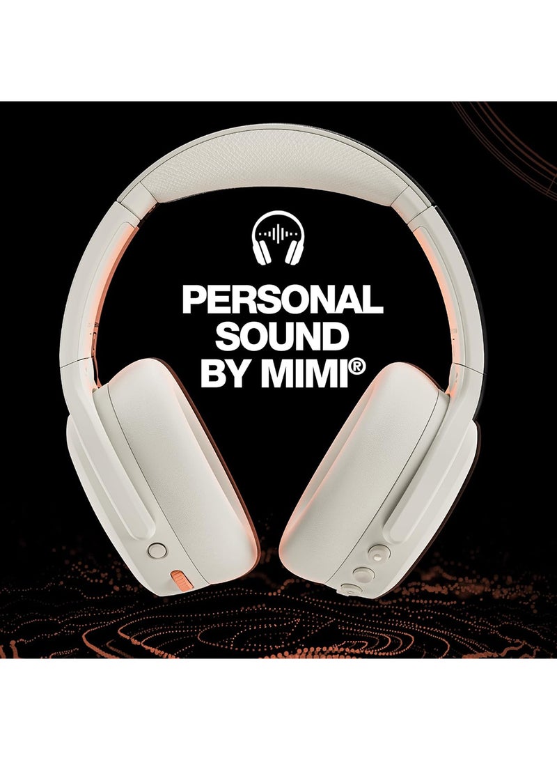 Skullcandy - Crusher ANC 2 Over-Ear Noise Cancelling Wireless Headphones With Sensory Bass, 50 Hr Battery, Skull-iQ, Alexa Enabled, Microphone, Works With Bluetooth Devices Bone/Orange Glow - Image 1