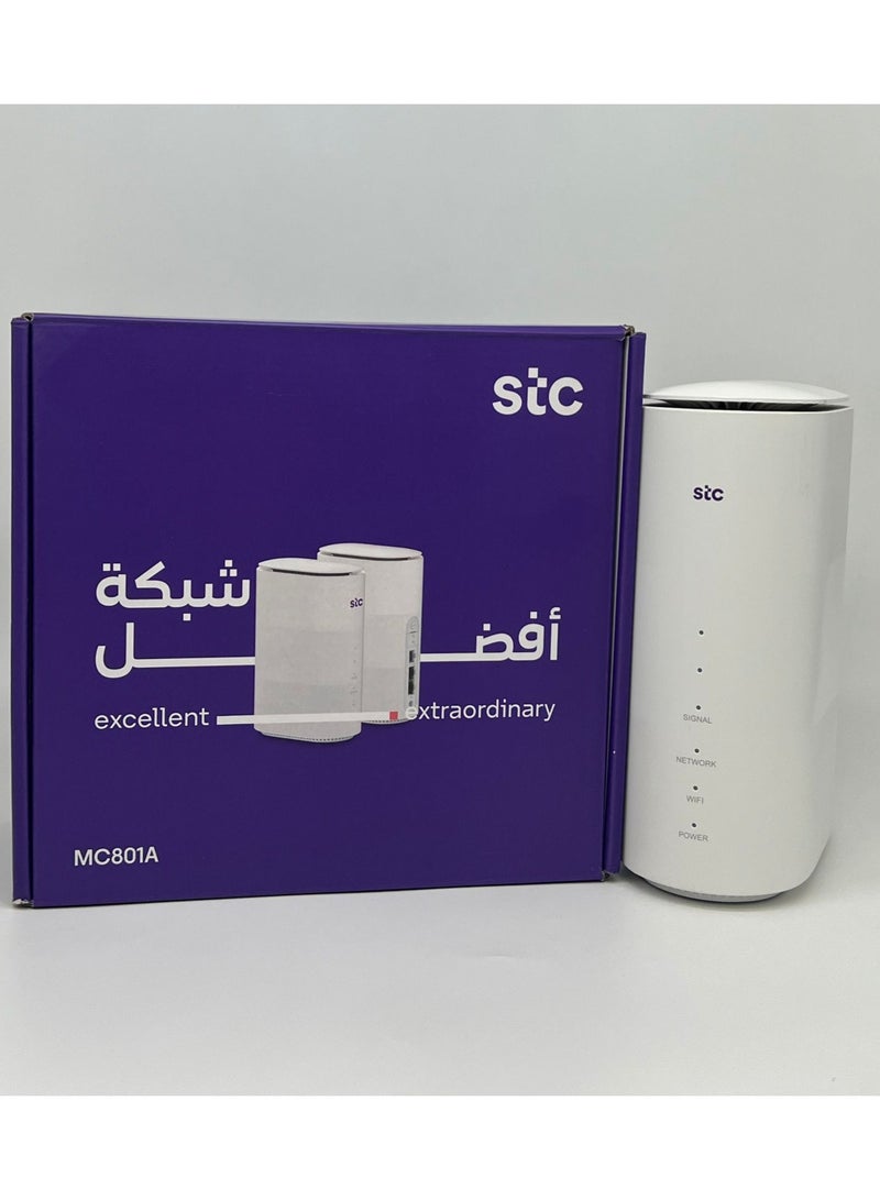 STC - 801A 5G Wi-Fi 6, AX1800 | Indoor Router | Works On All Networks with High Speed Upto 3600 ZTE By STC Version | MC801A White - Image 1