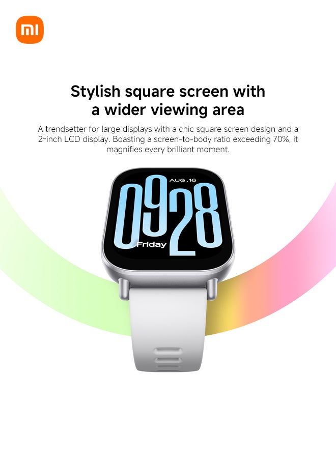 Xiaomi Redmi Watch 5 Active, Budget-Friendly Smartwatch with 2" LCD Display, Fitness Tracking And 18 Days Battery Life - Matte Silver - Image 5