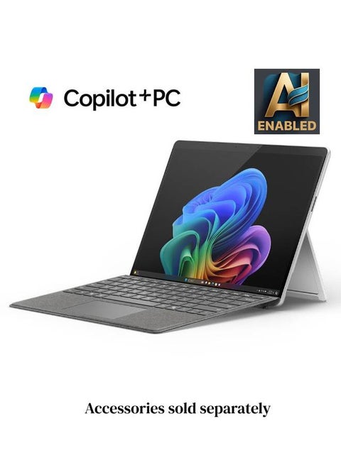 Surface Pro 11 Copilot+ PC Laptop With 13-Inch Display, Qualcomm Snapdragon X Plus Processor/16GB RAM/512GB SSD/Qualcomm Adreno Graphics/Windows 11 English/Arabic Platinum