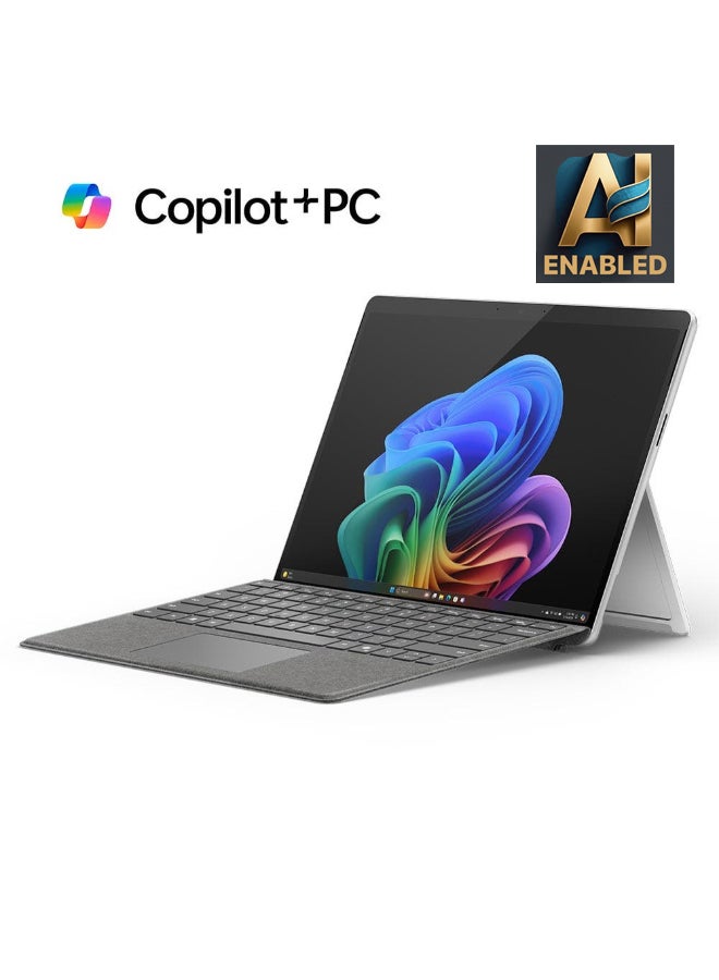 Microsoft - Surface Pro 11 Copilot+ PC Laptop With 13-Inch Display, Qualcomm Snapdragon X Elite Processor/16GB RAM/512GB SSD/Qualcomm Adreno Graphics/Windows 11 English/Arabic PLATINUM - Image 1