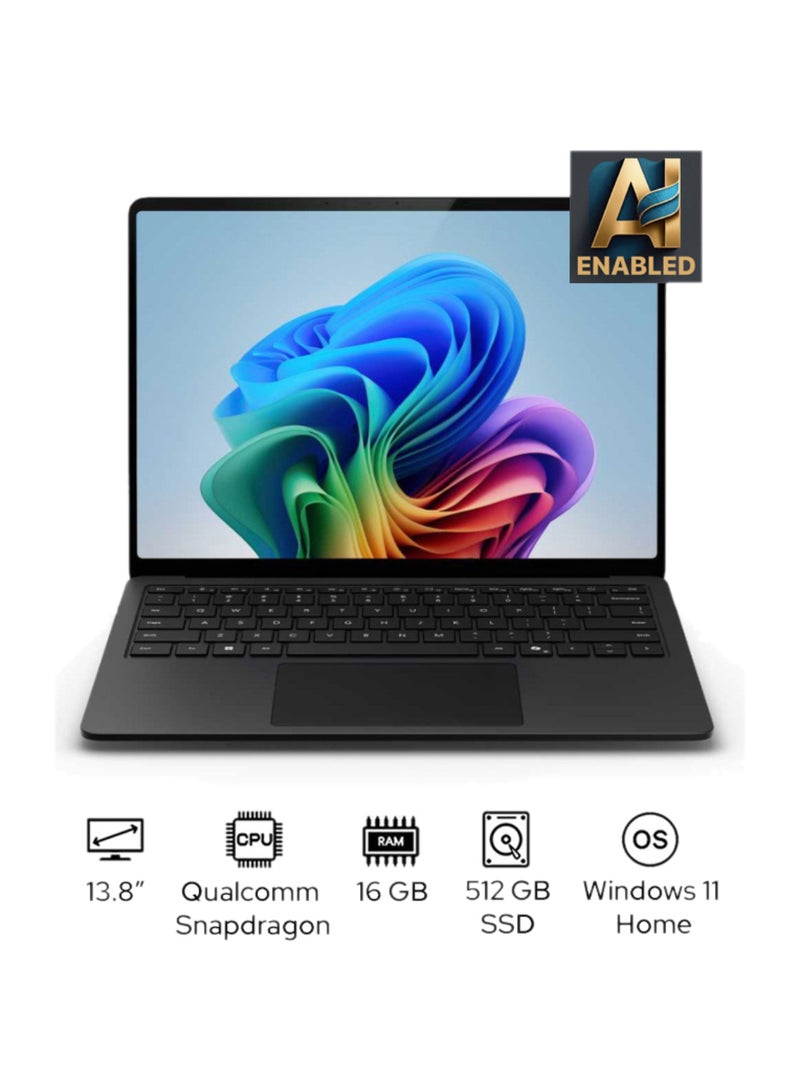 مايكروسوفت كمبيوتر محمول Surface Laptop 7 Copilot+ PC بشاشة مقاس 13.8 بوصة ومعالج Qualcomm Snapdragon X Plus وذاكرة وصول عشوائي 16 جيجابايت وذاكرة SSD سعة 512 جيجابايت ورسومات Qualcomm Adreno ونظام تشغيل Windows 11 Home - Image 1