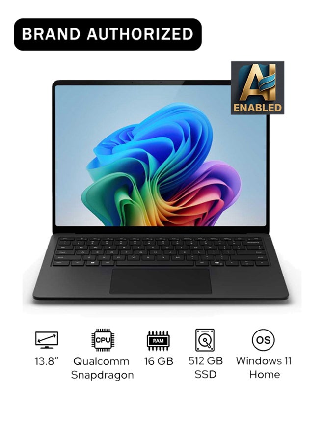مايكروسوفت كمبيوتر محمول Surface Laptop 7 Copilot+ PC بشاشة مقاس 13.8 بوصة ومعالج Qualcomm Snapdragon X Plus وذاكرة وصول عشوائي 16 جيجابايت وذاكرة SSD سعة 512 جيجابايت ورسومات Qualcomm Adreno ونظام تشغيل Windows 11 Home - Image 1
