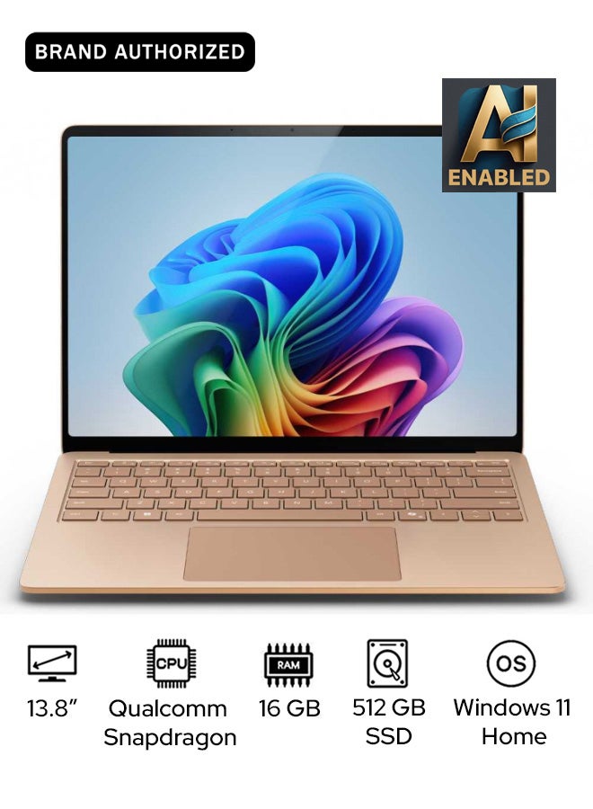 Microsoft Surface Laptop 7 Copilot+ PC Laptop With 13.8-Inch Display, Qualcomm Snapdragon X Elite Processor/16GB RAM/512GB SSD/Qualcomm Adreno Graphics/Windows 11 Home English/Arabic DUNE - Image 1