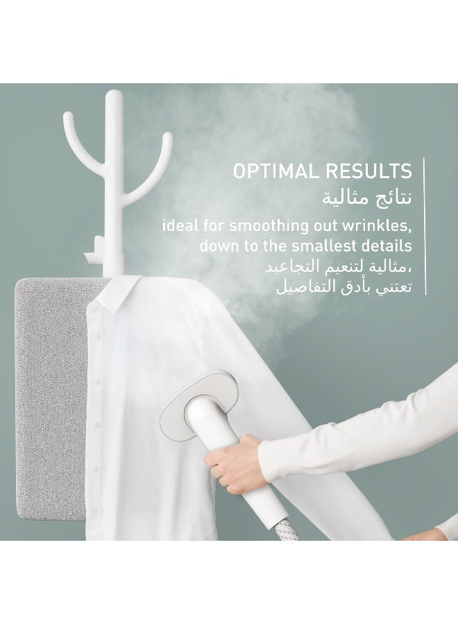 تيفال TEFAL Origin Home Clothes Steamer | Minimalist Garment Steamerto also hang your clothes | Fast 45-Second Heat-Up Time | Cont. Steam Output up to 42 g/minute | 1.4 L 2000 W IT3260G0 White and Nube Grey - Image 5