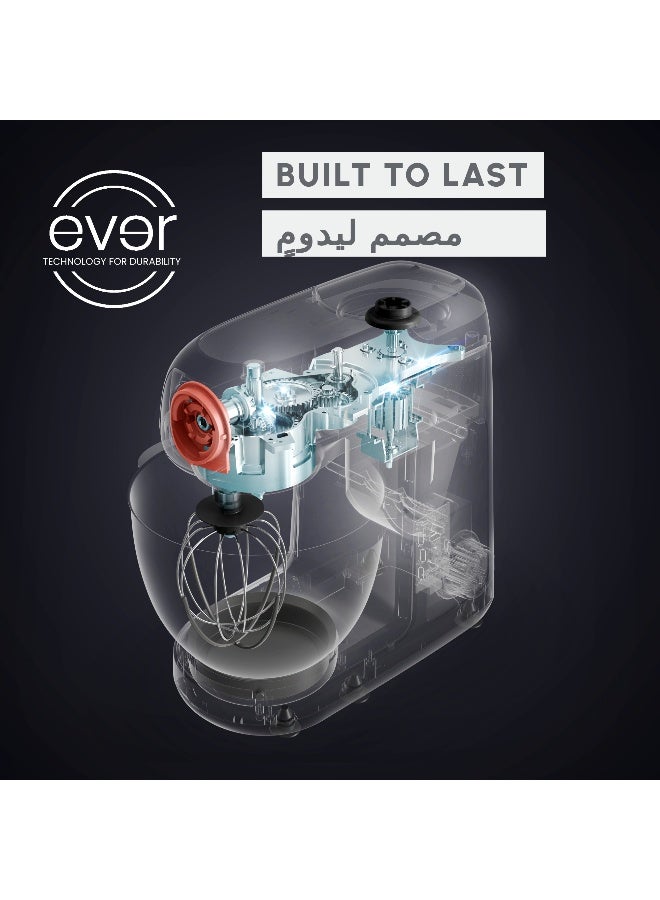 MOULINEX Kitchen Machine | Bake Partner| Stand Mixer | 8 Speeds + Pulse Function | Durable Performance | BakeGood Accessory Kit | 4.6 L 1100 W QA525827 BLACK GLAMA - Image 4