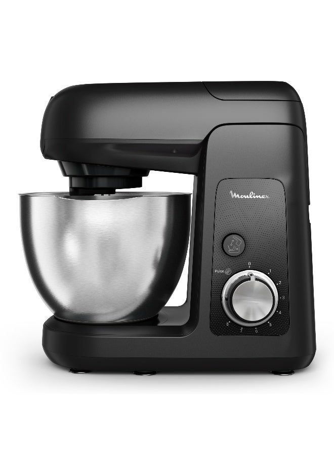 MOULINEX Kitchen Machine | Bake Partner| Stand Mixer | 8 Speeds + Pulse Function | Durable Performance | BakeGood Accessory Kit | 4.6 L 1100 W QA525827 BLACK GLAMA - Image 2
