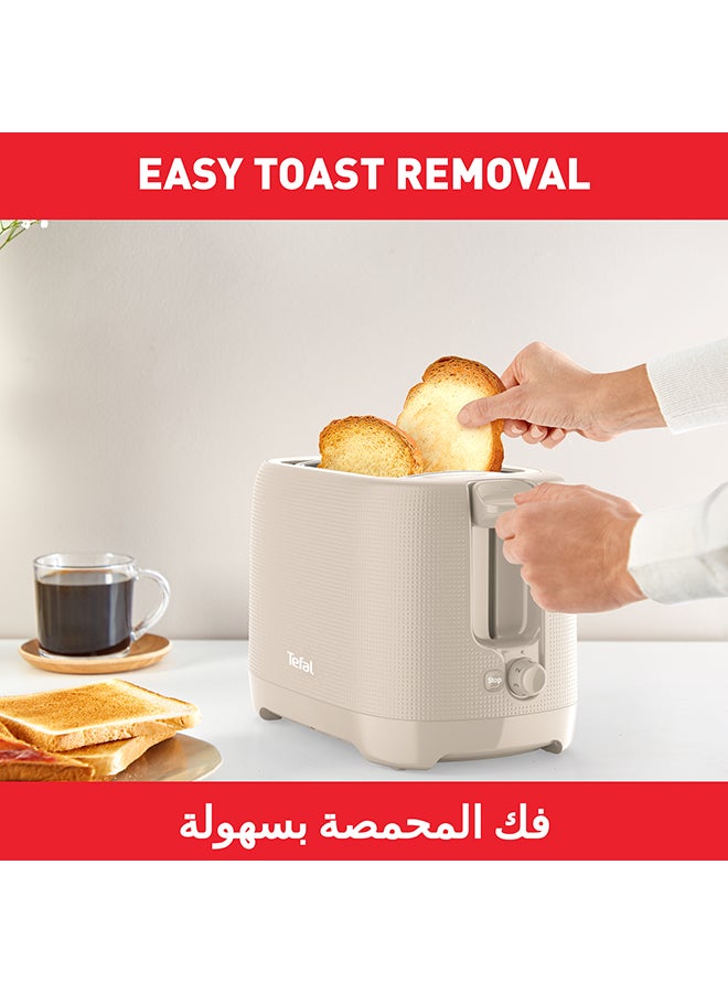 تيفال TEFAL Morning 2-Slot Toaster with Bun Warmer for Rolls | 7 Browning Levels | Stop Function | Extra-High Lift | Removable Crumb Tray | Extra-Wide Slots | 850 W TT2M1B27 Fair Grey  - Image 5