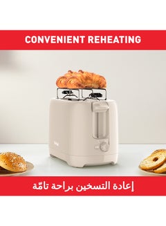 Tefal TEFAL Morning 2-Slot Toaster with Bun Warmer for Rolls | 7 Browning Levels | Stop Function | Extra-High Lift | Removable Crumb Tray | Extra-Wide Slots | 850 W TT2M1B27 Fair Grey  - Image 4