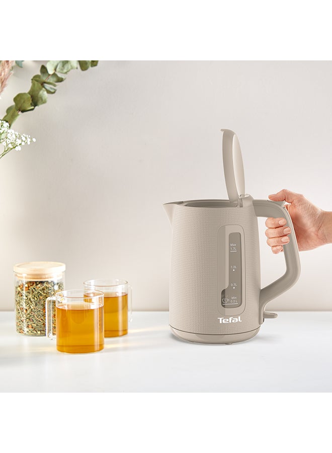 تيفال TEFAL Morning Kettle | One-Cup Indicator | One-Handed Opening | Easy to Clean | Removable Anti-Scale Filter | 360° Rotational Base |  Auto-Off | 1.7 L 2400 W KO2M0B27 Fair Grey  - Image 5