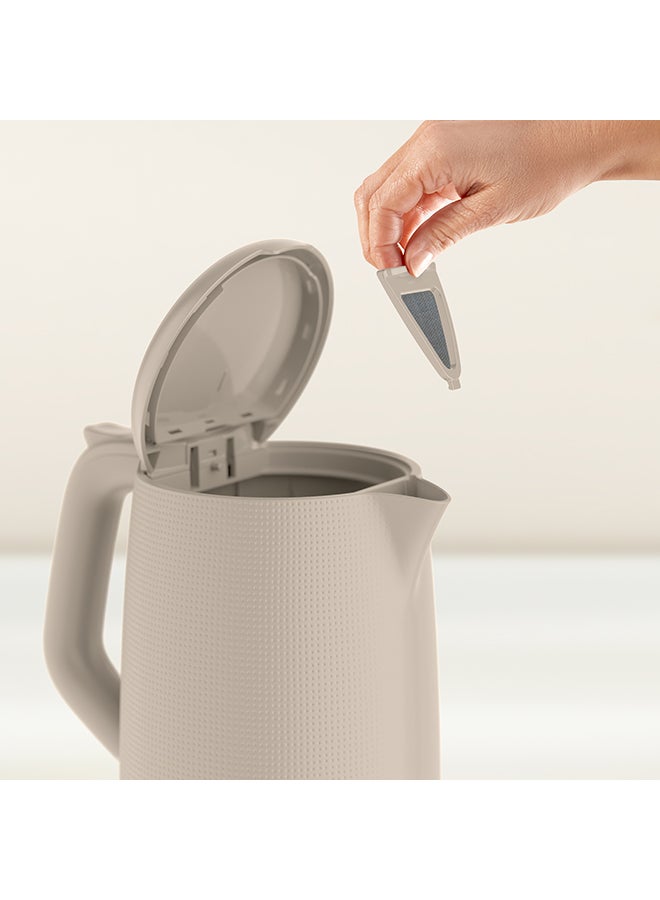 تيفال - TEFAL Morning Kettle | One-Cup Indicator | One-Handed Opening | Easy to Clean | Removable Anti-Scale Filter | 360° Rotational Base |  Auto-Off | 1.7 L 2400 W KO2M0B27 Fair Grey - Image 1