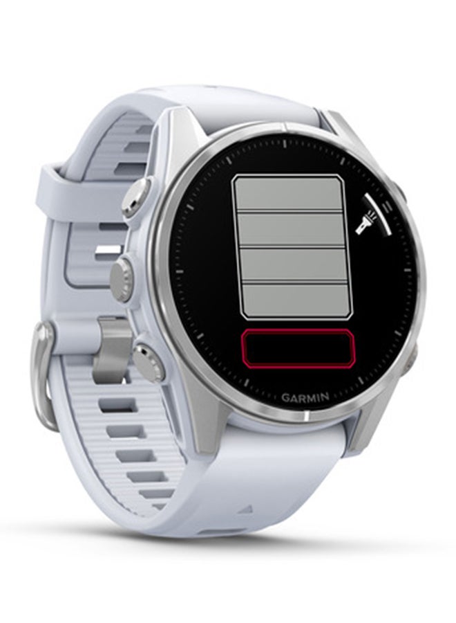 GARMIN - Fenix 8 - 43MM - Up To 29 Days Battery Life - 1.3"inch Amoled Display, Scratch Resistant, Sapphire Crystal, Heart Rate Monitor, All Day Stress Monitor, Offline Voice Command, Calling Features, Super Bright LED Flashlight, iOS and Android Compatible Silver - Image 1