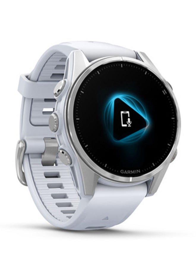 GARMIN - Fenix 8 - 43MM - Up To 29 Days Battery Life - 1.3"inch Amoled Display, Scratch Resistant, Sapphire Crystal, Heart Rate Monitor, All Day Stress Monitor, Offline Voice Command, Calling Features, Super Bright LED Flashlight, iOS and Android Compatible Silver - Image 1