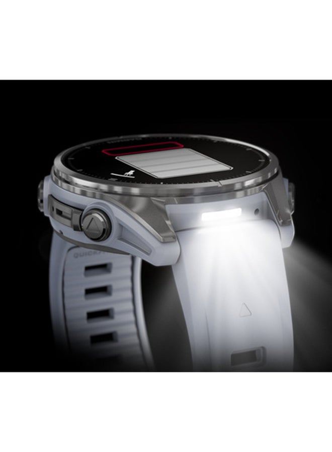GARMIN - Fenix 8 - 43MM - Up To 29 Days Battery Life - 1.3"inch Amoled Display, Scratch Resistant, Sapphire Crystal, Heart Rate Monitor, All Day Stress Monitor, Offline Voice Command, Calling Features, Super Bright LED Flashlight, iOS and Android Compatible Silver - Image 1
