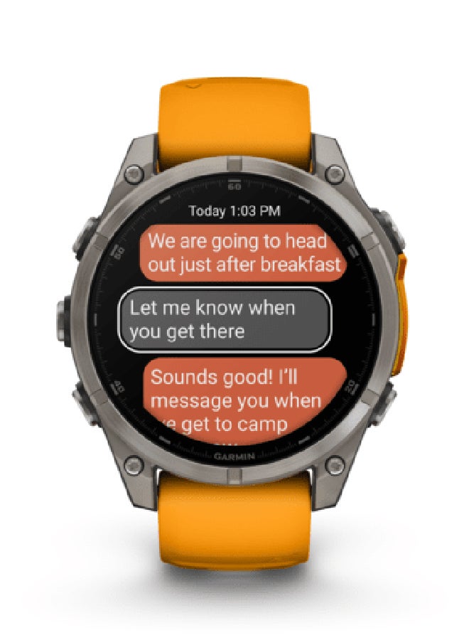 GARMIN - Fenix 8 - 47MM - Up To 16 Days Battery Life - 1.4"inch Amoled Display, Scratch Resistant, Sapphire Crystal, Heart Rate Monitor, All Day Stress Monitor, Offline Voice Command, Calling Features, Super Bright Led Flashlight, iOS and Android Compatible Titanium - Image 1