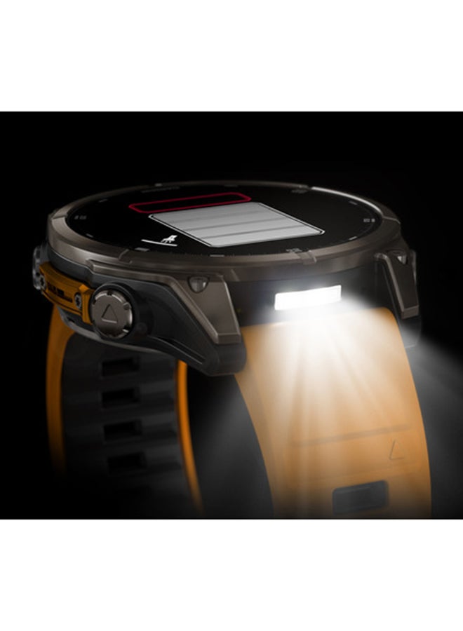 GARMIN - Fenix 8 - 47MM - Up To 16 Days Battery Life - 1.4"inch Amoled Display, Scratch Resistant, Sapphire Crystal, Heart Rate Monitor, All Day Stress Monitor, Offline Voice Command, Calling Features, Super Bright Led Flashlight, iOS and Android Compatible Titanium - Image 1