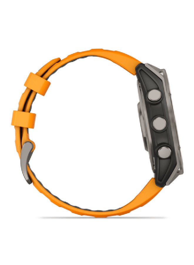 GARMIN - Fenix 8 - 47MM - Up To 16 Days Battery Life - 1.4"inch Amoled Display, Scratch Resistant, Sapphire Crystal, Heart Rate Monitor, All Day Stress Monitor, Offline Voice Command, Calling Features, Super Bright Led Flashlight, iOS and Android Compatible Titanium - Image 1