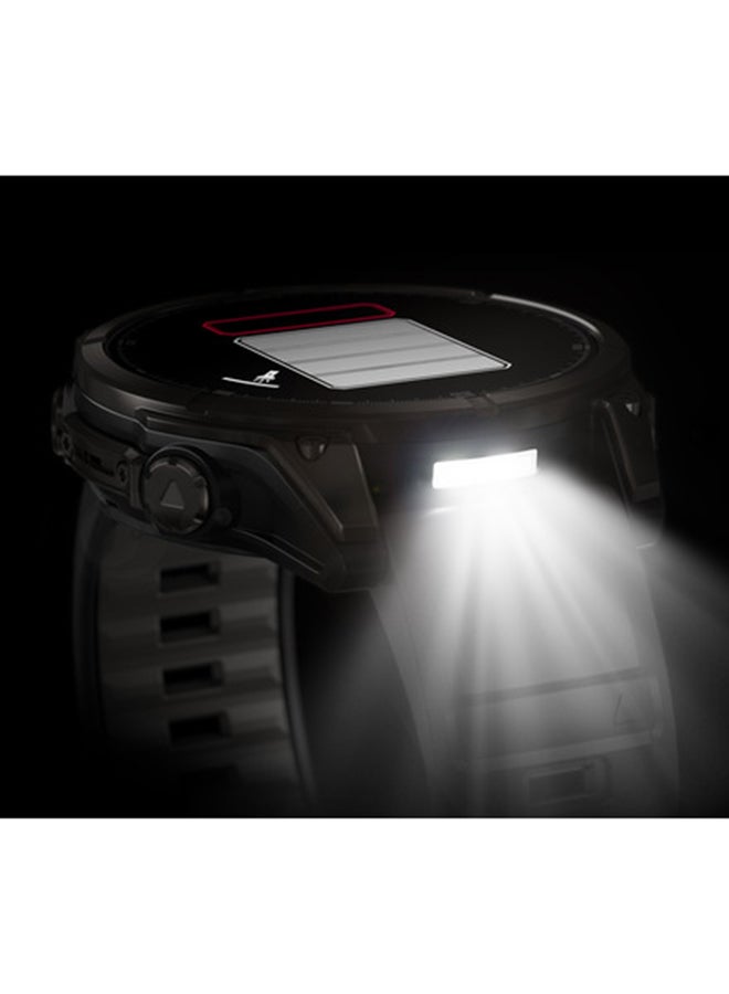 GARMIN - Fenix 8 - 47MM - Up To 16 Days Battery Life - 1.4"inch Amoled Display, Scratch Resistant, Sapphire Crystal, Heart Rate Monitor, All Day Stress Monitor, Offline Voice Command, Calling Features, Super Bright LED Flashlight, iOS and Android Compatible Carbon Gray - Image 1