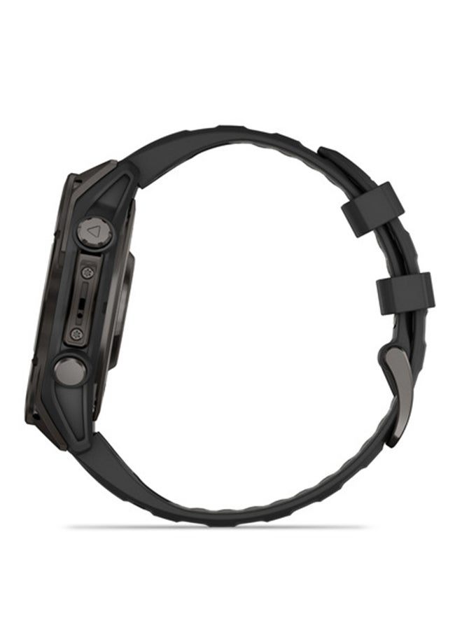 GARMIN - Fenix 8 - 47MM - Up To 16 Days Battery Life - 1.4"inch Amoled Display, Scratch Resistant, Sapphire Crystal, Heart Rate Monitor, All Day Stress Monitor, Offline Voice Command, Calling Features, Super Bright LED Flashlight, iOS and Android Compatible Carbon Gray - Image 1
