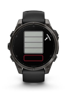 GARMIN Fenix 8 - 47MM - Up To 16 Days Battery Life - 1.4"inch Amoled Display, Scratch Resistant, Sapphire Crystal, Heart Rate Monitor, All Day Stress Monitor, Offline Voice Command, Calling Features, Super Bright LED Flashlight, iOS and Android Compatible Carbon Gray  - Image 2