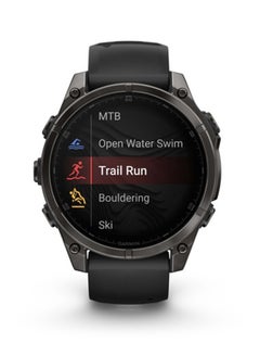 GARMIN Fenix 8 - 47MM - Up To 16 Days Battery Life - 1.4"inch Amoled Display, Scratch Resistant, Sapphire Crystal, Heart Rate Monitor, All Day Stress Monitor, Offline Voice Command, Calling Features, Super Bright LED Flashlight, iOS and Android Compatible Carbon Gray  - Image 3