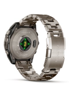 GARMIN Fenix 8 - 47MM - Up To 16 Days Battery Life - 1.4"inch Amoled Display, Scratch Resistant, Sapphire Crystal, Heart Rate Monitor, All Day Stress Monitor, Offline Voice Command, Calling Features, Super Bright LED Flashlight, iOS and Android Compatible Bare Titanium  - Image 2